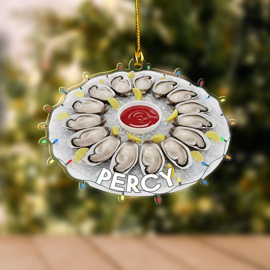 Discover Oyster Ornament, 2D Flat Nautical Beach House Decor, Seafood Lover Gift, Oyster Shell Art, White Elephant or Ornament for Foodies KDUU17
