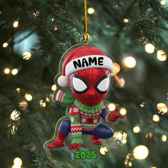 Discover Personalized Spiderman Ornament, Custom Disney Spider Christmas Gift, Ornament For Kid, 2025 Tree Decor AXKR20