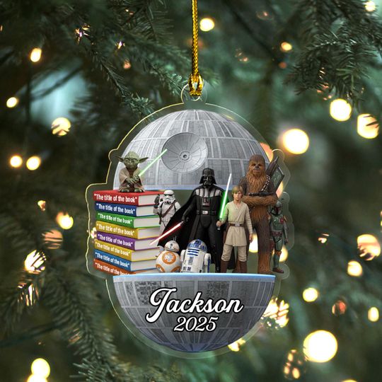 Personalized Star Wars Christmas 2D Flat Ornament Acrylic , Death Star Mandalorian Xmas Decor
