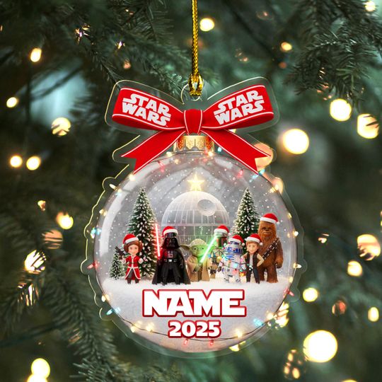 Discover Personalized Star Wars Christmas 2D Flat Ornament Acrylic , Death Star Mandalorian Xmas Decor, Star Wars Xmas Ornament  AXKO27