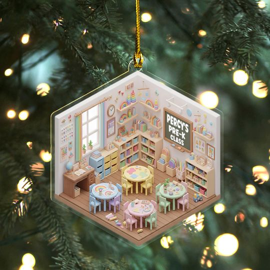 Discover Personalized Pre K Class Christmas Ornament, Custom Name Pre K Class Christmas Tree Decor, Christmas Gift For Pre K Teacher AXKO21