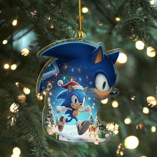 Discover Personalized Sonic Ornament, Sonic Hedgehog Character Ornament, Shadow Hedgehog Character Ornament, Sonic Christmas Ornament AXJW09