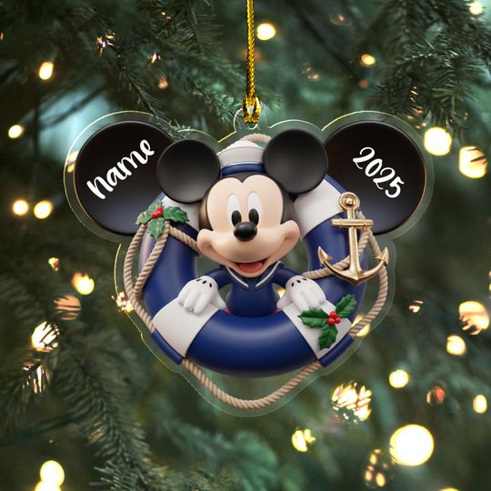 Discover Custom Disney Cruise Ornament, Mickey and Friends Cruise Ornament, Disney Christmas Tree Home Decor, Cruise Trip 2025 Xmas Ornament AXKR18