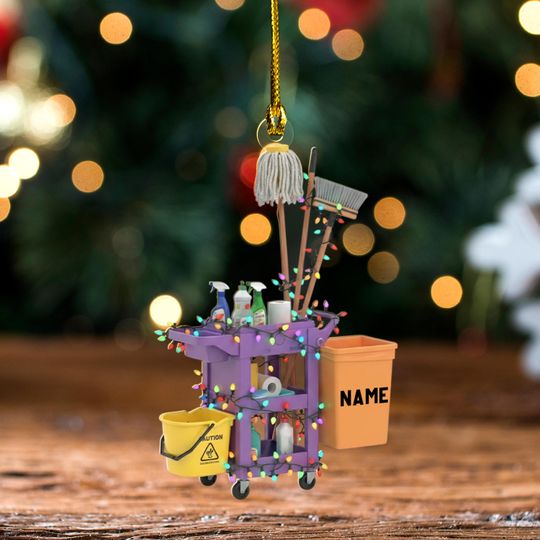 Discover Personalized Housekeeping Christmas Ornament 2025, Housekeeping Keepsake, Janitor Cleaning Lady Ornament ,Xmas Tree Hanging Decor KDUU35
