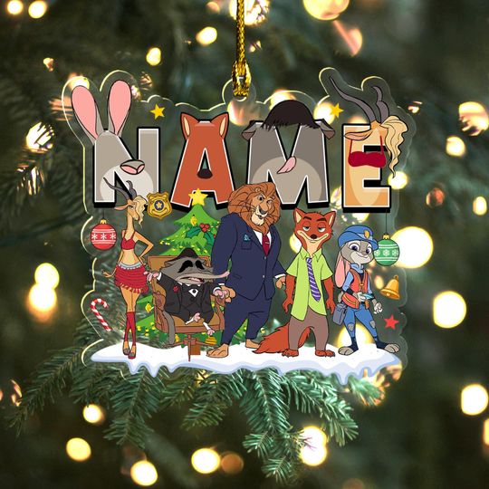 Discover Custom Name Zootopia Hologram Ornament, Nick Wilde Ornament, Judy Hopps, Zootopia Fans, Zootopia 2025 Ornament UN4C07