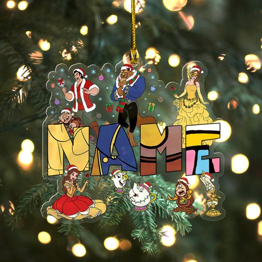 Discover Custom Disney Beauty and the Beast Hologram Ornament, WDW Disneyland Princess Belle Ornament, Disney Princess Birthday Ornament UN4Z12