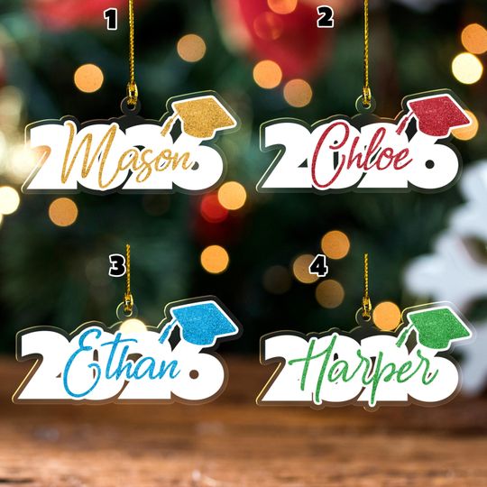 Personalized Class of 2025 Graduation Ornament. 2026 Christmas Ornament