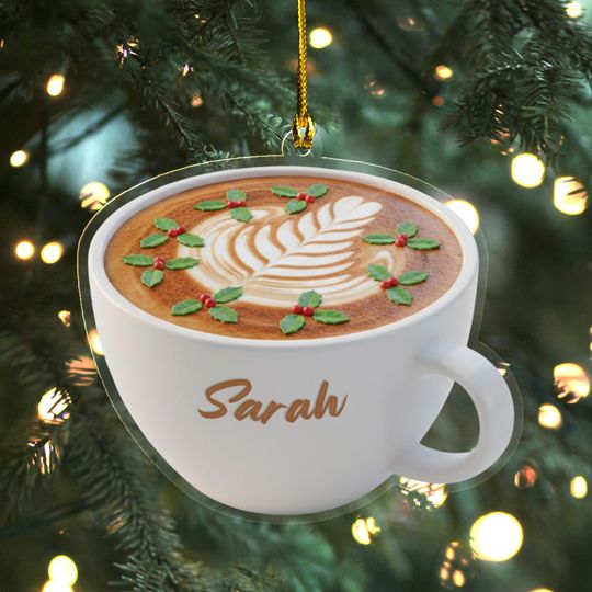 Discover Coffee Mug with Latte Christmas Ornament AXKM11