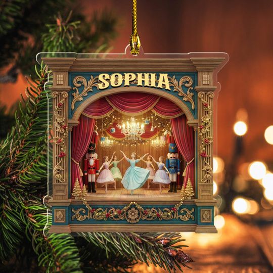 Personalized Nutcracker Ornament, Nutcracker Play Ballerina, Ballet Dancer Clara Christmas Gift