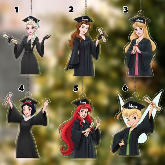 Discover Personalized Disney Princess Graduation Ornament, Mickey Minnie College Graduation Class of 2025, Disney Princess Christmas Decor SL3V07