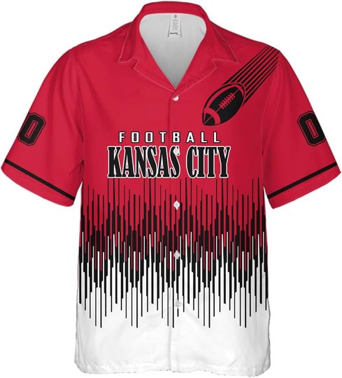 Discover Custom Sport Front Back Casual Name Number Football Hawaiian Shirts Personalized Men Button Down Shirts