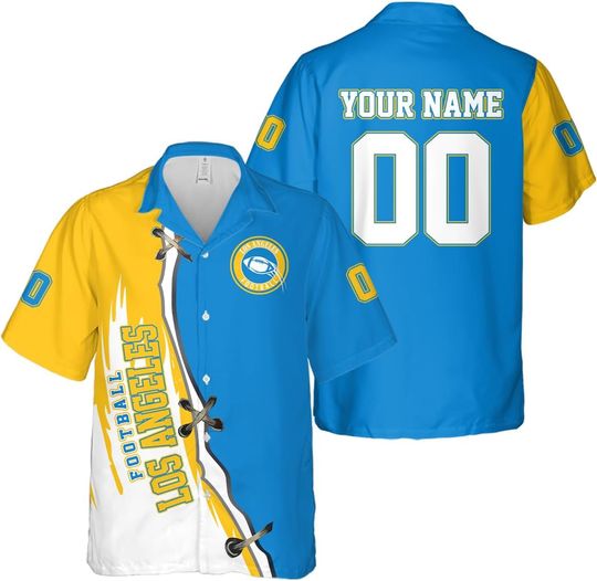 Personalized Los Angeles Football Team Chargers Hawaiian Shirts for Men, Gift for Fan