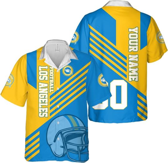 Discover Personalized Los Angeles Football Team Chargers Hawaiian Shirts for Men, Gift for Fan