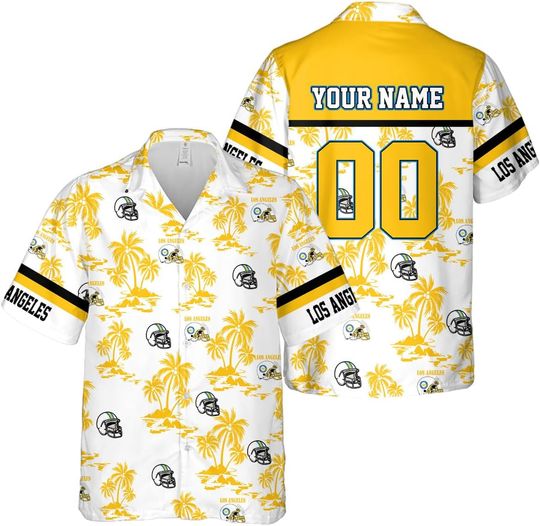 Personalized Los Angeles Football Team Chargers Hawaiian Shirts for Men, Gift for Fan