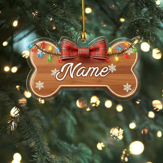Discover Custom Dog Bone Christmas Ornament, Dog's First Christmas Ornament, Pet Ornament, Dog Christmas Gift, Pet Christmas Gift AXKK26