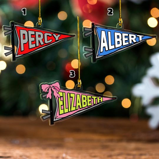 Personalized Pennant Ornament: Custom School or Team Christmas Keepsake Gift
