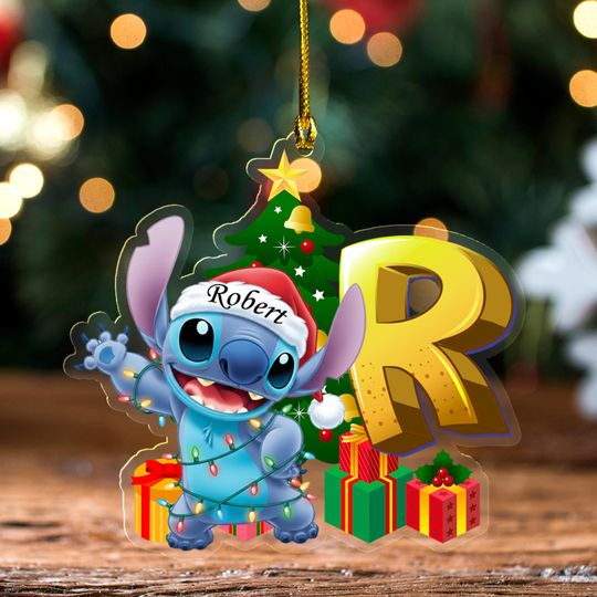 Discover Personalized Name Stitch Christmas Ornament, Disney Stitch Ornament, Custom Lilo Stitch Xmas Tree Decor, Disney Christmas Ornament OHY335