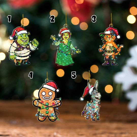 Discover Shrek Christmas Cutout Ornament Keychain/Shrek Hologram Ornament/Christmas 2025 Shrek Ornament/Customized Shrek Ornament/Xmas Decor OHWZ17