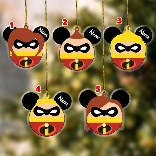 Discover The Incredibles Disney Ornament,Personalized Incredible Ornament,Christmas Ornaments,Disney Incredible,Kids Christmas Ornament, AHARN05
