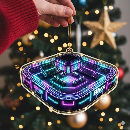 Discover Personalized Esports Gaming Arena Ornament, Custom Name Gamer Gift, Unique Video Game Decor, Holiday Tree Hanging Decoration OLIN360