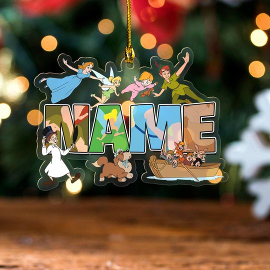 Personalized Peter Pan Christmas Ornament, Tinker Bell Customized 2025 Christmas Tree Decor