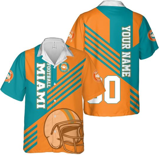 Discover Personalized Miami Football Team Dolphins Hawaiian Shirts for Men, Gift for Fan