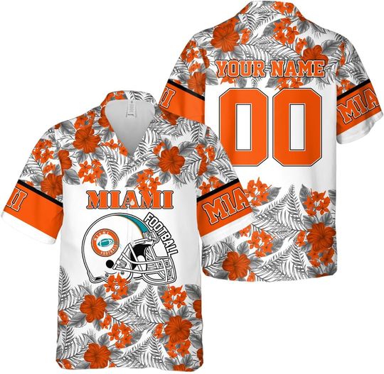 Discover Personalized Miami Football Team Dolphins Hawaiian Shirts for Men, Gift for Fan