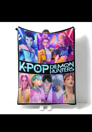 Discover KPop Demon Hunters Saja Boyz Fleece Throw Blanket 30x40 Inch for Kids and Travel