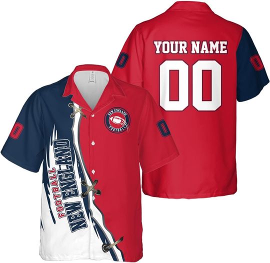 Discover Personalized New England Football Team Patriots Hawaiian Shirts for Men, Gift for Fan