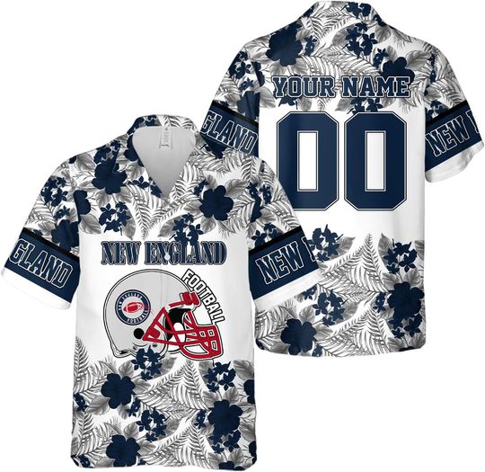 Discover Personalized New England Football Team Patriots Hawaiian Shirts for Men, Gift for Fan