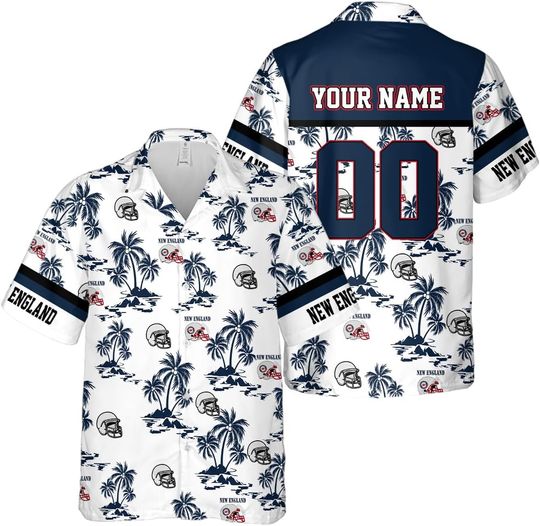 Discover Personalized New England Football Team Patriots Hawaiian Shirts for Men, Gift for Fan