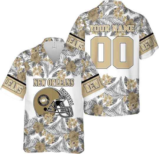 Personalized New Orleans Football Team Saints Hawaiian Shirts for Men, Gift for Fan