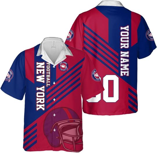 Discover Personalized New York Football Team Giants Hawaiian Shirts for Men, Gift for Fan