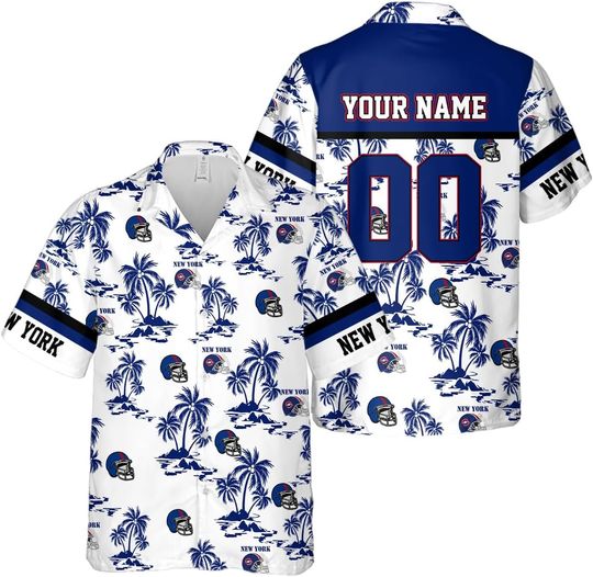 Discover Personalized New York Football Team Giants Hawaiian Shirts for Men, Gift for Fan