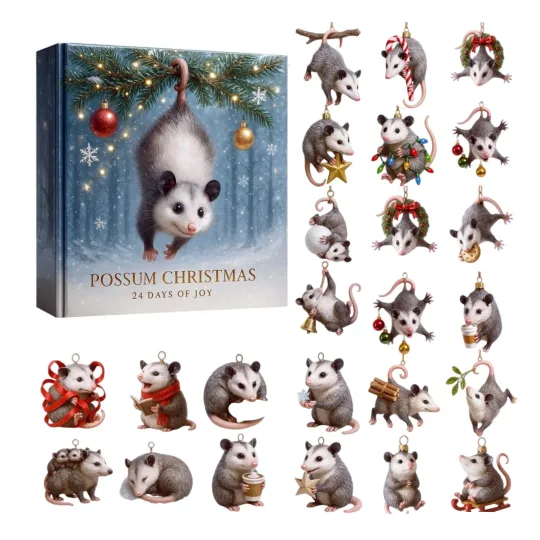 Discover Christmas Possum 2D Acrylic Advent Calendar - 24 Days Of Joy With Cute O Ornaments
