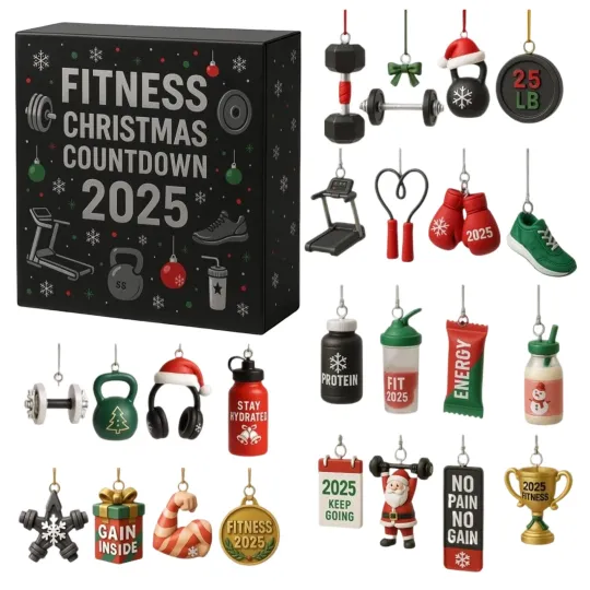Discover 2D Acrylic Fitness Advent Calendar 2025 Christmas Countdown Calendar Charm