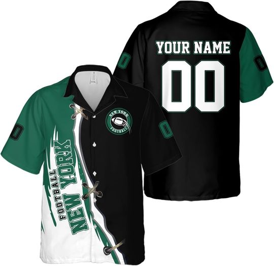 Discover Personalized New York Football Team Jets Hawaiian Shirts for Men, Gift for Fan