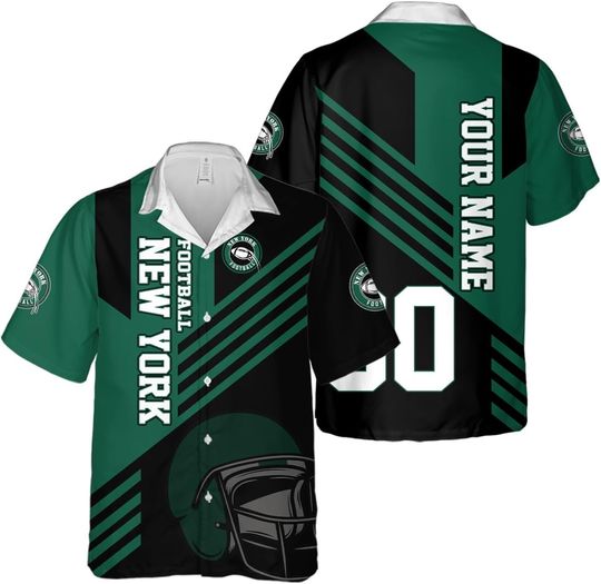 Discover Personalized New York Football Team Jets Hawaiian Shirts for Men, Gift for Fan