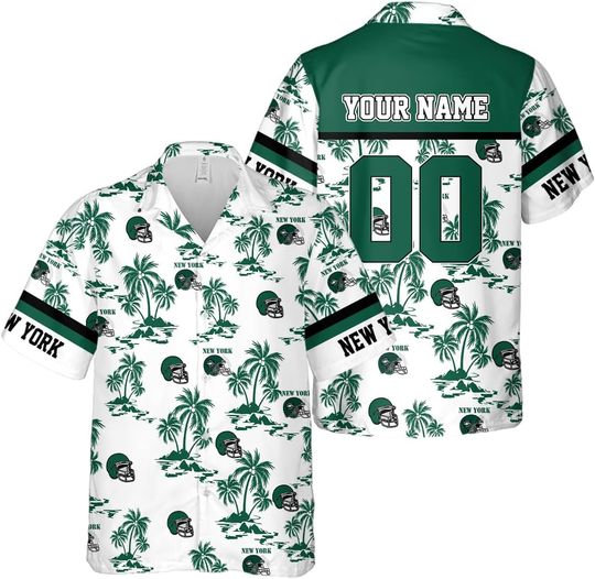 Discover Personalized New York Football Team Jets Hawaiian Shirts for Men, Gift for Fan