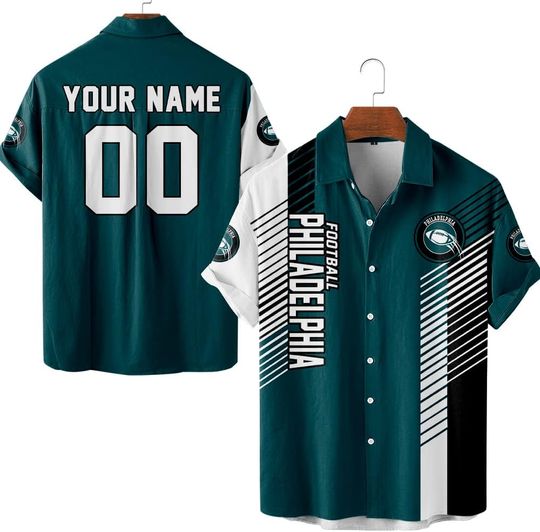 Discover Personalized Philadelphia Football Team Eagles Hawaiian Shirts for Men, Gift for Fan