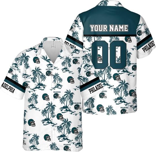 Discover Personalized Philadelphia Football Team Eagles Hawaiian Shirts for Men, Gift for Fan