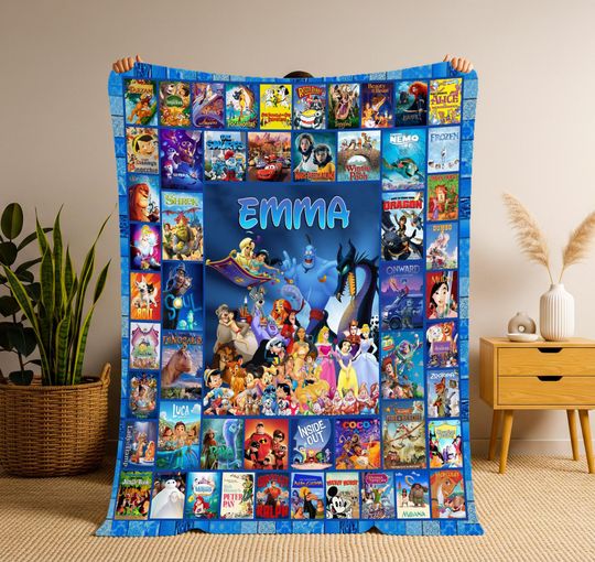 Discover Personalized Disneyland Christmas Blanket, Christmas Blanket, Cartoon Movie Blanket