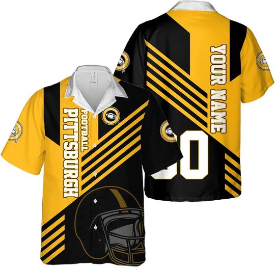 Discover Personalized Pittsburgh Football Team Steeler Hawaiian Shirts for Men, Gift for Fan