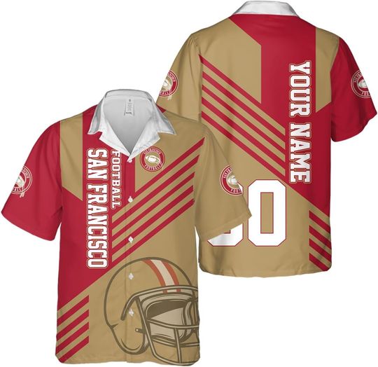 Personalized San Francisco Football Team 49ers Hawaiian Shirts for Men, Gift for Fan