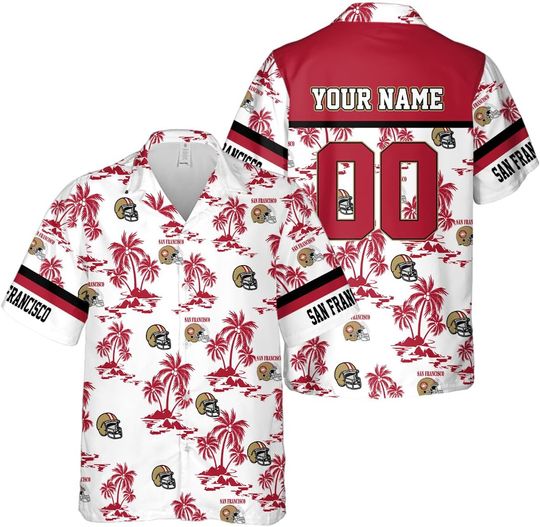Personalized San Francisco Football Team 49ers Hawaiian Shirts for Men, Gift for Fan