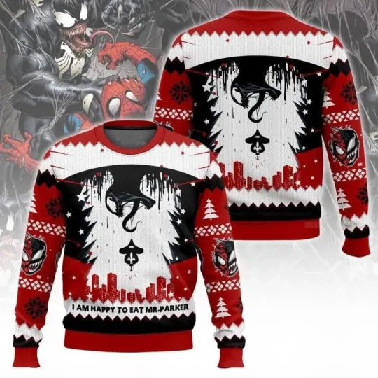 Venom And Spiderman Last Dance Ugly Sweater, The Amazing Spider-Man Venom Sweats