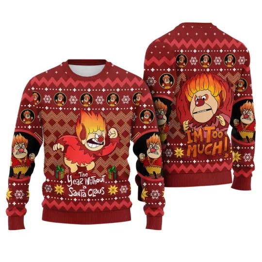 Discover Heat Miser Ugly Christmas Sweater, The Year Without A Santa Claus 3D All Over Print