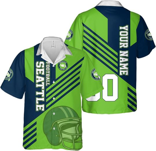 Discover Personalized Seattle Football Team Seahawks Hawaiian Shirts for Men, Gift for Fan