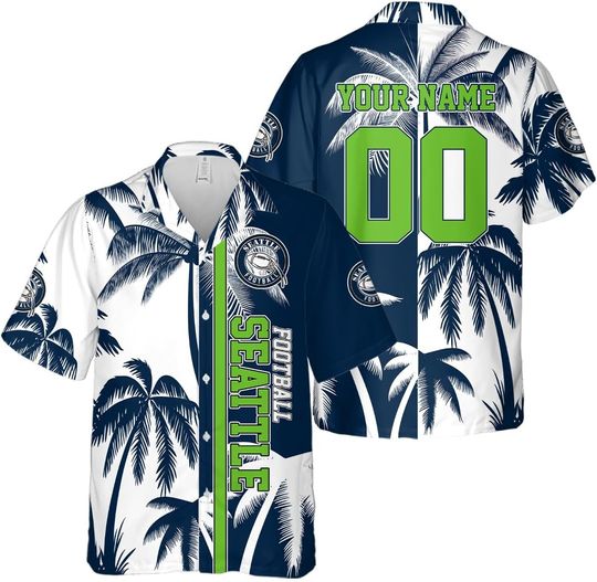 Discover Personalized Seattle Football Team Seahawks Hawaiian Shirts for Men, Gift for Fan