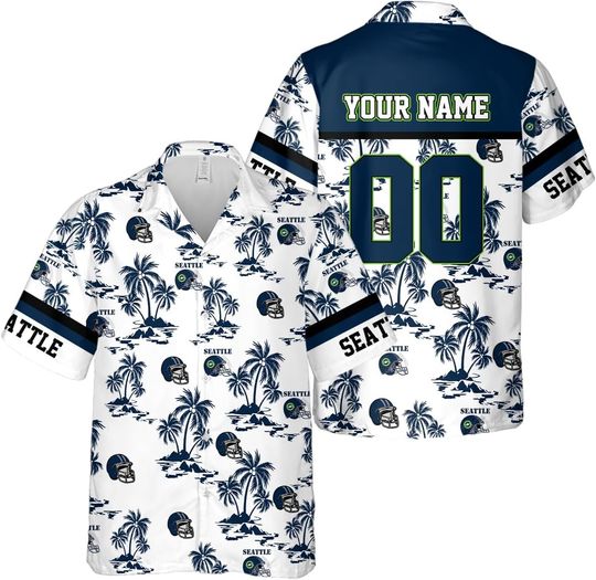 Discover Personalized Seattle Football Team Seahawks Hawaiian Shirts for Men, Gift for Fan